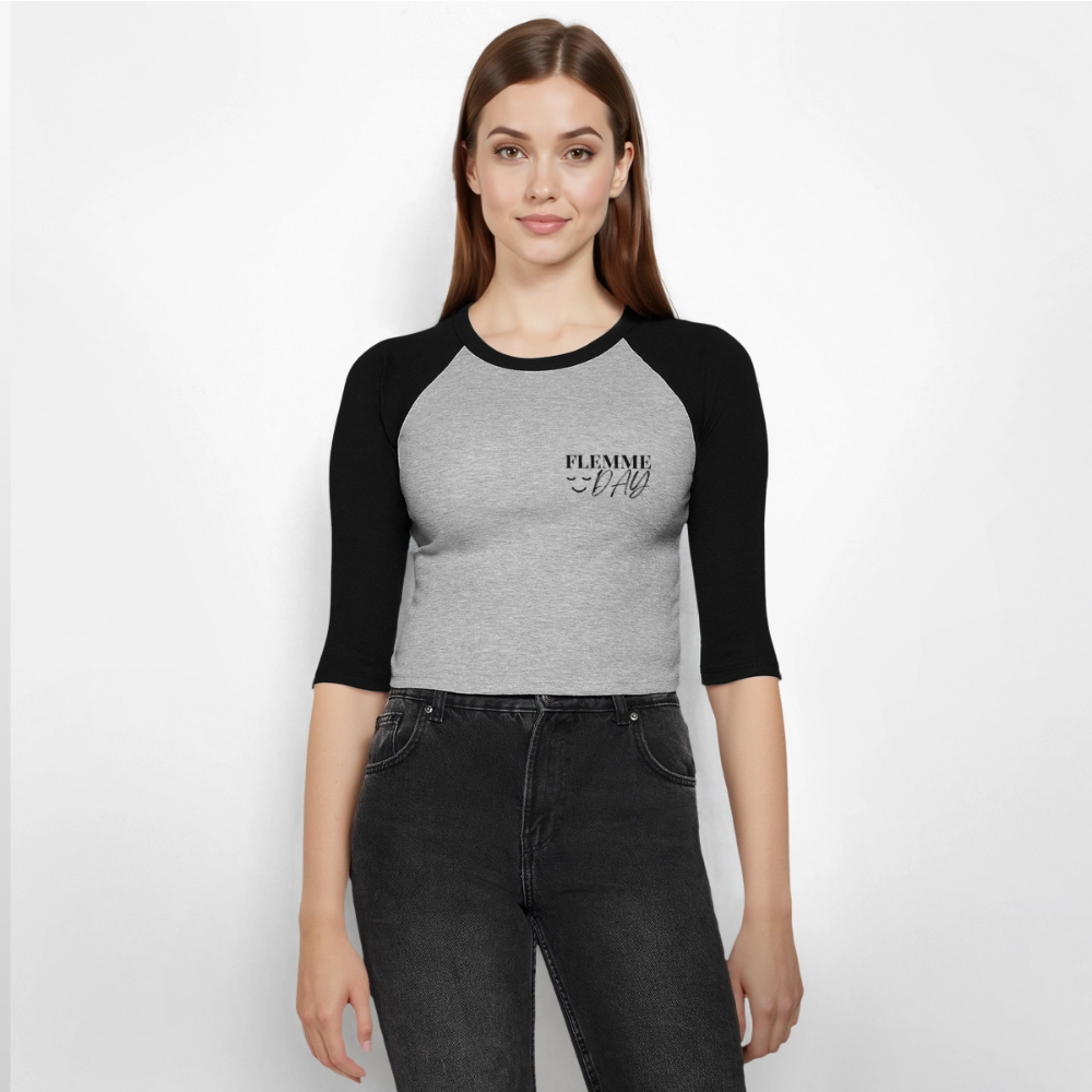 T-shirt manches longues Flemme Day - heather grey/black