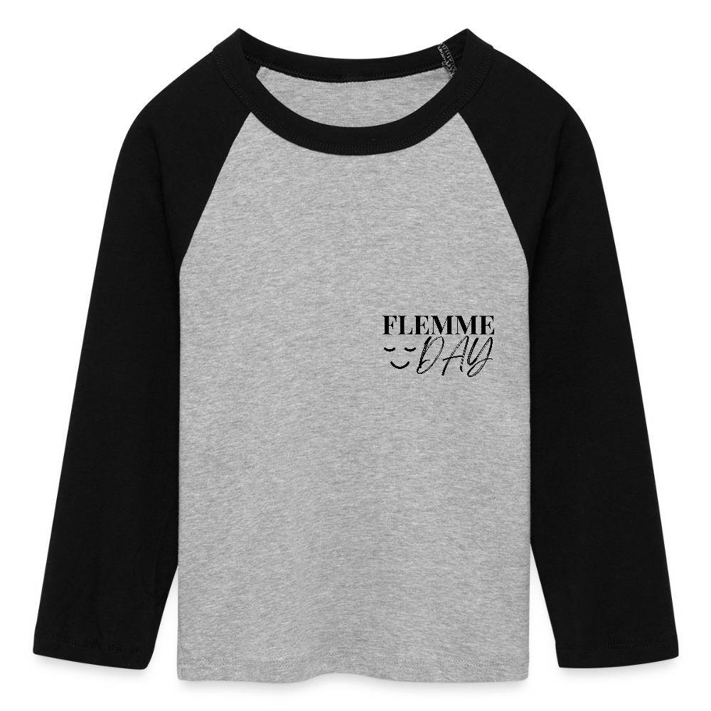 Cropped Women Baby Tee with 3/4 Sleeves - heather grey/black